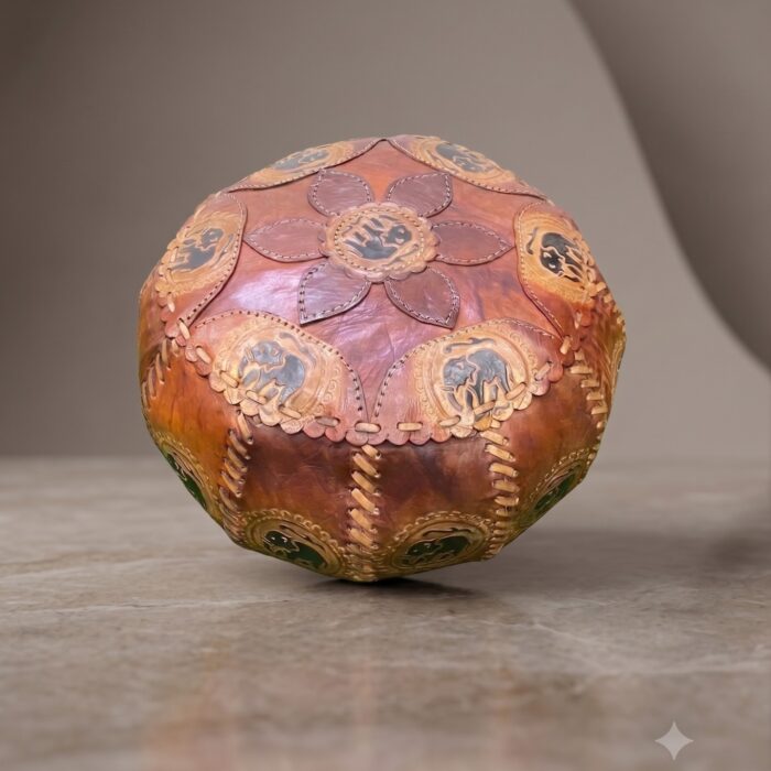 Handcrafted Leather Pouf Ottoman